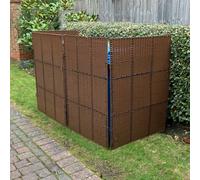 Selections Rattan Effect Wheelie Bin Screen (Triple)