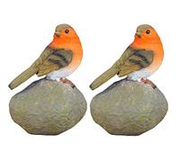 Selections Red Robin on a Stone Resin Garden Ornaments - Pack of 2