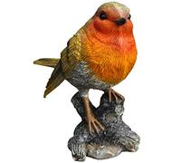 Selections GFJ356 Robin on a Tree Stump Garden Ornament