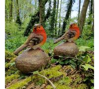 Selections Robin On A Stone Resin Garden Ornaments (Set Of 2)