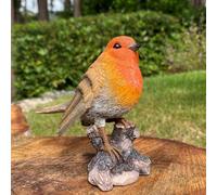 Selections Red Robin on a Tree Stump Resin Garden Ornament