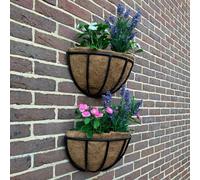 Selections Set Of 2 Manor Garden Black Metal Wall Basket Manger Trough Hayrack Planters (40Cm)