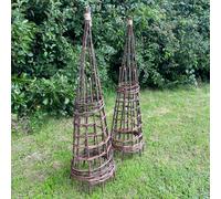 Set of 2 Rustic Willow Garden Obelisks (1.15m)