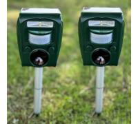 Selections Set Of 2 Solar Powered Ultrasonic Cat, Fox, Dog & Rodent Repeller (Batteries Included)
