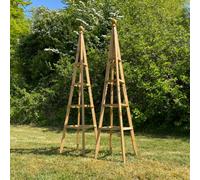 Selections Set Of 2 Wooden Garden Obelisks Ideal For Climbing Plants (1.5M)