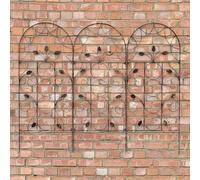 Selections Set Of 3 Leaf Design Metal Garden Trellis (120Cm X 50Cm)