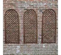 Set of 3 Willow Trellis With Curved Top (120cm x 45cm)