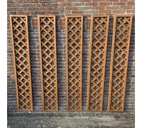 Selections Set Of 5 Wooden Framed Square Trellis Panels (180Cm X 30Cm)