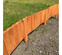 Selections Set Of 6 Wooden Lawn Edging Log Roll Style Panels (400Cm X 20Cm)