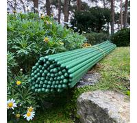 Set of 80 Plastic Coated Metal Plant Support Sticks (140cm)