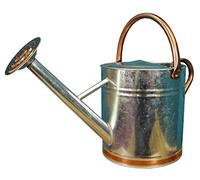 Selections Silver Galvanised & Copper Trim Metal Watering Can (9 Litre)