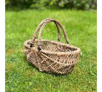 Selections Small Natural Willow Wicker Garden Trug Basket