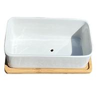 Selections White Succulent Trough Pot, Outdoor, Small