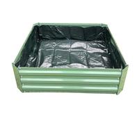 Selections Square Metal Raised Vegetable Bed Garden Planter in Green with Liner (100cm x 30cm)