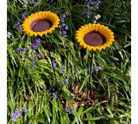 Selections Sunflower Cast Iron Bird Feeder Dish (Set Of 2)