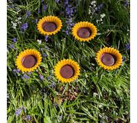 Selections Sunflower Cast Iron Bird Feeder Dish (Set Of 5)