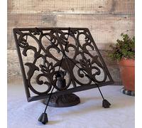 Selections Cast Iron Ornamental Cook Book Stand Recipe Holder