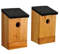 Selections Traditional Wooden Bird Nest Box Bird House (Pack of 2)