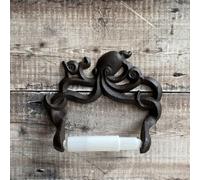Selections Wall Mounted Octopus Shaped Toilet Loo Roll Holder in Cast Iron