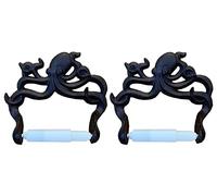 Wall Mounted Octopus Loo Roll Holder in Cast Iron (Pack of 2)
