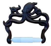Selections Wall Mounted Octopus Shaped Toilet Loo Roll Holder in Cast Iron