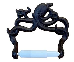 Selections Wall Mounted Octopus Shaped Toilet Loo Roll Holder in Cast Iron