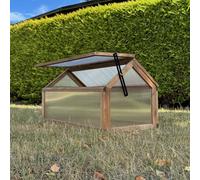 Selections Wooden Framed Polycarbonate Apex Cold Frame Growhouse Mini Greenhouse With Hinged Top