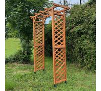 Selections Wooden Garden Arch With Square Top (Tan) & Metal Ground Spikes