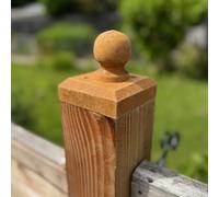 Selections Wooden Garden Fence Post Finial Ball Cap (Pack Of 4)