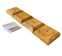 Selections Wooden Garden Fence Post Square Finial Cap Newel Topper - Pack of 4