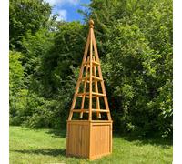 Selections Wooden Garden Obelisk Patio Planter With Liner