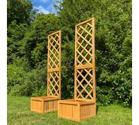 Selections Wooden Garden Planter With Trellis (Set Of 2)