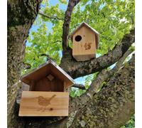 Selections Wooden Garden Squirrel Nest Box House And Wooden Blackbird Nesting Box Set