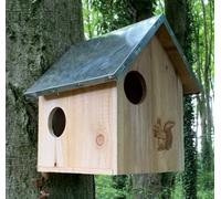 Selections Wooden Garden Squirrel Nest Box House With Metal Roof