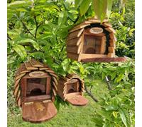 Selections Wooden Hanging Garden Squirrel Feeders With Platform (Set Of 3)