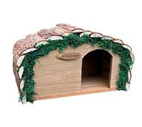 Selections Wooden Hedgehog House Hibernation Shelter with Predator Proof Solid Floor & Bark Roof