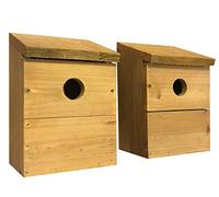 Selections Wooden Multi-Hole Wild Bird Classic Nest Box Birdhouse (Pack of 2)