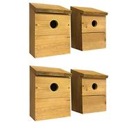 Selections Wooden Multi-Hole Wild Bird Classic Nest Box Birdhouse (Pack of 4)