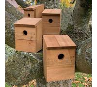 Selections Wooden Multi-Hole Wild Bird Classic Nest Box Birdhouse (Pack of 4)