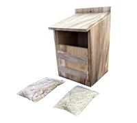Selections Wooden Owl Birdhouse Garden Nest Box with Nesting Material