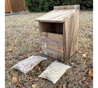 Selections Wooden Owl Wild Bird Nest Box Nester Birdhouse Roosting With Nesting Material
