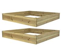 Selections Wooden Raised Vegetable Garden Beds (122cm x 18cm) - Pack of 2