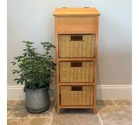 Selections Wooden Vegetable And Potato Store With Wicker Style Baskets
