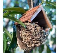 Selections Woven House Martin Bird Rounded Cup Nester With Roof