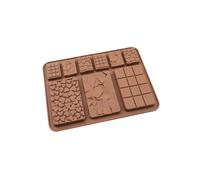 Selecto Bake 1 Pack Chocolate Silicone Dessert Mould 9 Cavity Break Apart Silicone Chocolate Bar Moulds, Homemade Protein and Energy Bar Moulds, Brown