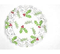 Selecto Bake 100 Pcs Christmas Berries White Cake Decorating Pads Lace Paper Doilies 6.5'' (16.5cm)