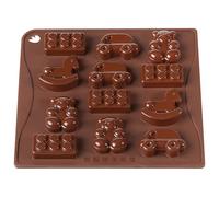 Selecto Bake 12 Cavity Silicone Chocolate Mould, Car, Teddy Bear, Breaks, Rocking Horse Cake Topper Decoration Fondant Baby Toys Sugarcraft Mold for Wax Melts Candle Making Supplies