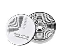 Selecto Bake 12 Piece Plain Round Cookie, Pastry Cutter Set Heavy Duty Commercial Grade 18/8 304 Stainless Steel - Metal Marked Size - Perfect for Cooking Enthusiast