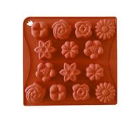 Selecto Bake 14 Flowers Silicone Chocolate Mould, Floral Cake Topper Decoration Fondant Sugarcraft Flower Mold for Wax Melts Rose Candle Making Supplies