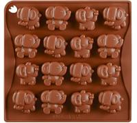 Selecto Bake 16 Cavity DIY Silicone Baking Mould Elephants Chocolate Mold Shaped Pans Candy, Jelly, Ice Cube and Mini Soap Mold